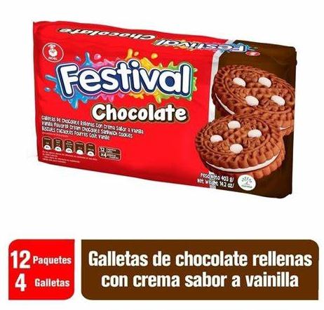 GALLETA FESTIVAL CHOCOL 24X12X4