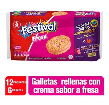 GALLETA FESTIVAL FRESA 24x12x6