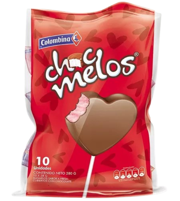 CHOCMELOS PALETA CORAZON 12B*10 21388    BOLSA