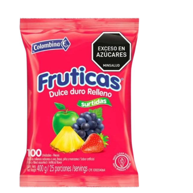 CONFITE FRUTICAS SURT 16DP*100  172      BOLSA