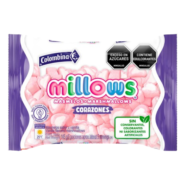 MILLOWS CORAZONES 12BS*145GR  2889       BOLSA
